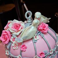 Wedding birdcage cake