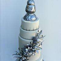 Silver Winter Wedding-Featured in Cake Central Magazine