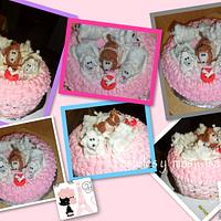 French poodle basket cake