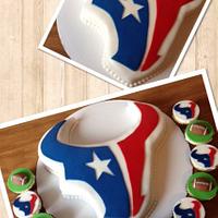 Texans Cake and cupcakes