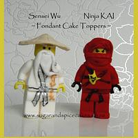 Ninja KAI & Sensei WU - Ninjago edible Fondant Cake Toppers 