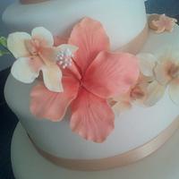 Tropical Vintage four-tier wedding cake