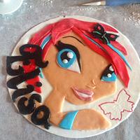 winx cake for elisa ! waffle sugar 100 % handmade !!!