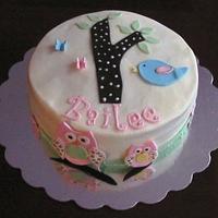 Woodland Owl Baby Shower Cake