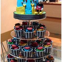 Mickey Mouse cupcake tower