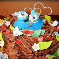 LOVE BIRDS ENGAGEMENT CAKE