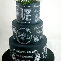  Wedding blackboard cake