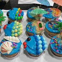 Beachy cupcakes