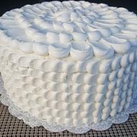 White Petals Anniversary Cake