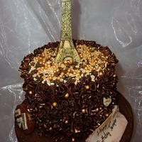 All chocolate Eiffel Tower  cake