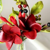 Malaysian Red Plumeria &Red Ink Plant in Sugar 