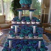 Peacock theme cupcakes 