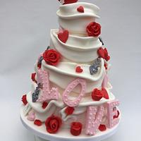 Wrap style Love Wedding Cake