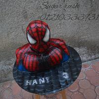 Spiderman bust cake
