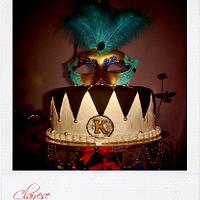 Masquerade themed cupcake tower