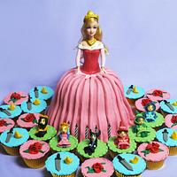 Sleeping Beauty Cake and Cupcakes