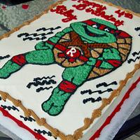 Cute ninja turtle cake