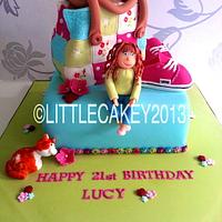 Patchwork Bag and Shoe Cake