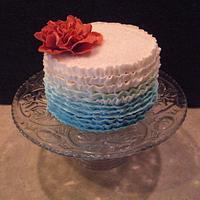 Red White and Blue Ruffle Cake