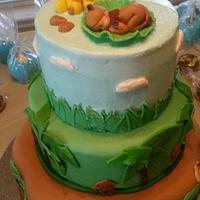 Safari themed Baby shower cake