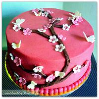 Cherry Blossom themed Cake