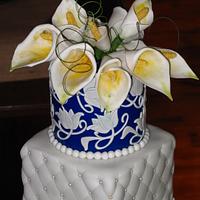 Wedding cake -Blue and white