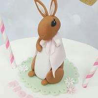 Rabbit 1st birthday cake 