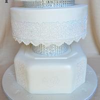 Wedding cake celebrating a crystal occasion