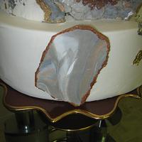 Amber Agate Geode Cake