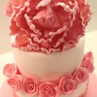 beautiful white and pink cake
