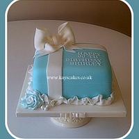 60th Birthday Tiffany Blue Parcel Cake