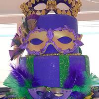 Mardi Gras cake and kings cakes