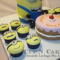 Minion cake and cupcakes