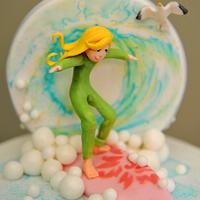 Surfer girl cake