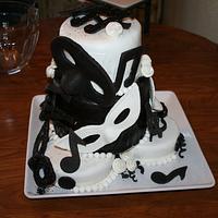 Birthday black n white cake for a thirteen year old