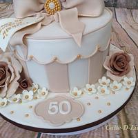 50th Gift Box Cake
