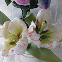 ORIENTAL MOUNTAIN LILY AND TULIPS ,