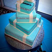 Tiffanys Themed Wedding Cake
