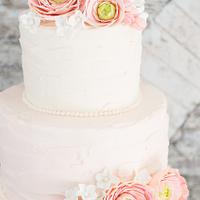 Rustic Blush Wedding Cake