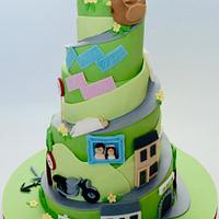 'Road of Life to 60' Spiral Cake