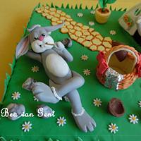 Fondant Cake Topper Sweet Easter Collaboration - Don't You Eat The Easter Eggs Mr. E. Bunny!