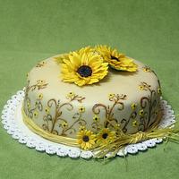 cake with sunflowers