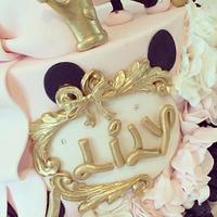 Minnie Mouse in pink, black and gold
