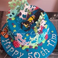 Scuba Diver Birthday Cake