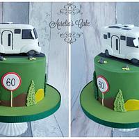 Cake with motor home