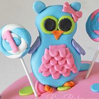 Owl & Lollipops First Birthday (Cake, Cookies, Cake Pops, & Smash Cake)