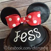 Minnie Mouse chocolate brownie cake 