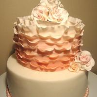 Pink Ruffles Wedding Cake