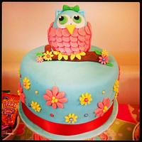 Owl Cake and cup cakes