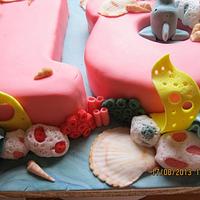 18th ocean themed cake
